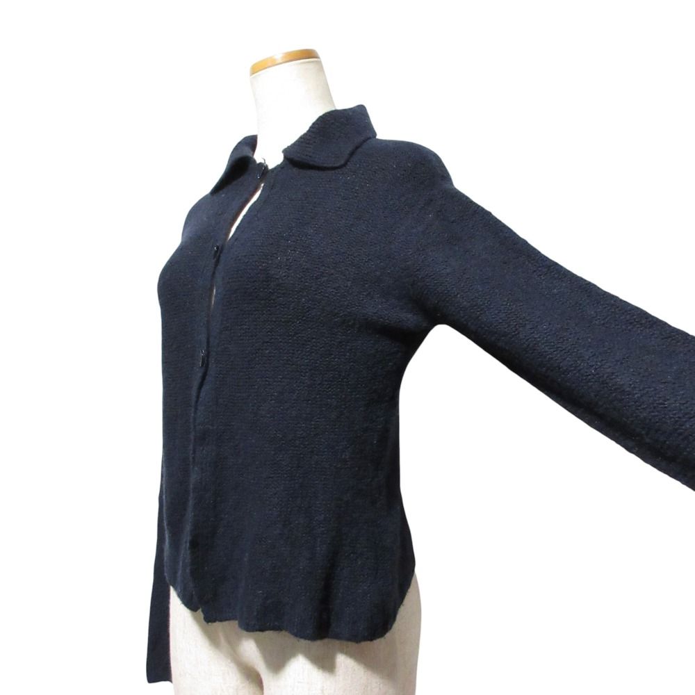 美品 GUCCI グッチ トムフォード期 ヴィンテージ 襟付 カシミヤ ニット カーディガン M  ネイビー レディース 古着 中古 美品 GUCCI グッチ トムフォード期 ヴィンテージ 襟付 カシミヤ