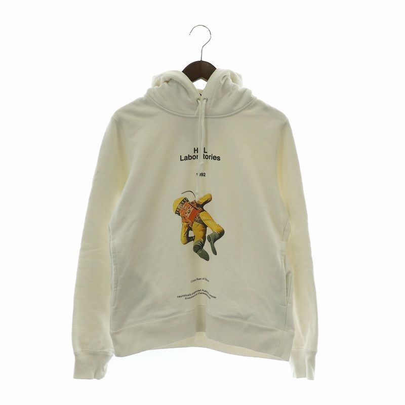 アンダーカバー UNDERCOVER 18AW Spaceman Hoodie スペースマン フーディ パーカー スウェット プルオーバー 裏起毛 宇宙飛行士 プリント 3 L 白 ホワイト UCV4814 |XZ GY19