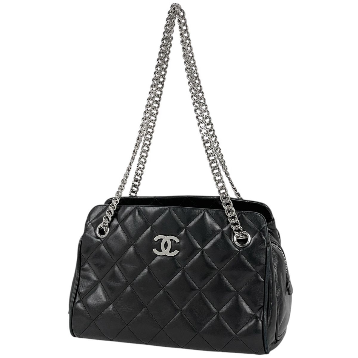 シャネル CHANEL ココマーク チェーン ショルダーバッグ トートバッグ マトラッセ ショルダーバッグ レザー ブラック レディース