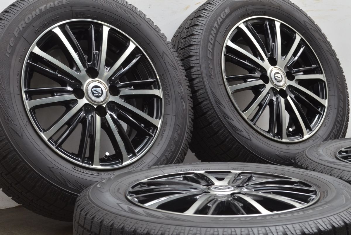 程度良好品 GYLE 14in 5.5J 38 PCD100 アイスフロンテージ 175 70R14 アクア ヤリス カローラフィールダー ヴィッツ フィット デミオ