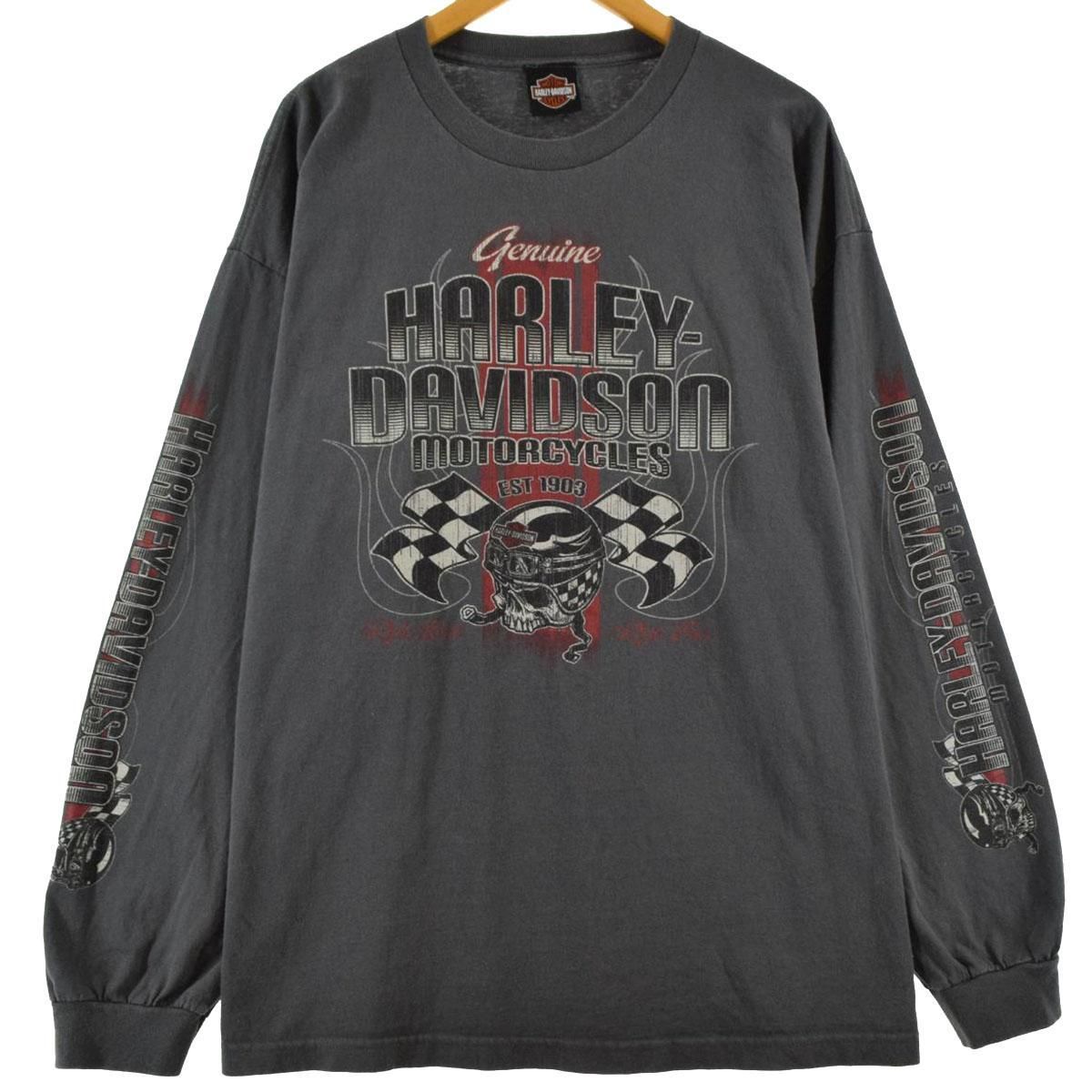 HARLEY-DAVIDSONハーレー ダビッドソン 両面プリントロンＴ 古着 ハーレーダビッドソン Harley-Davidson 袖プリント 両面