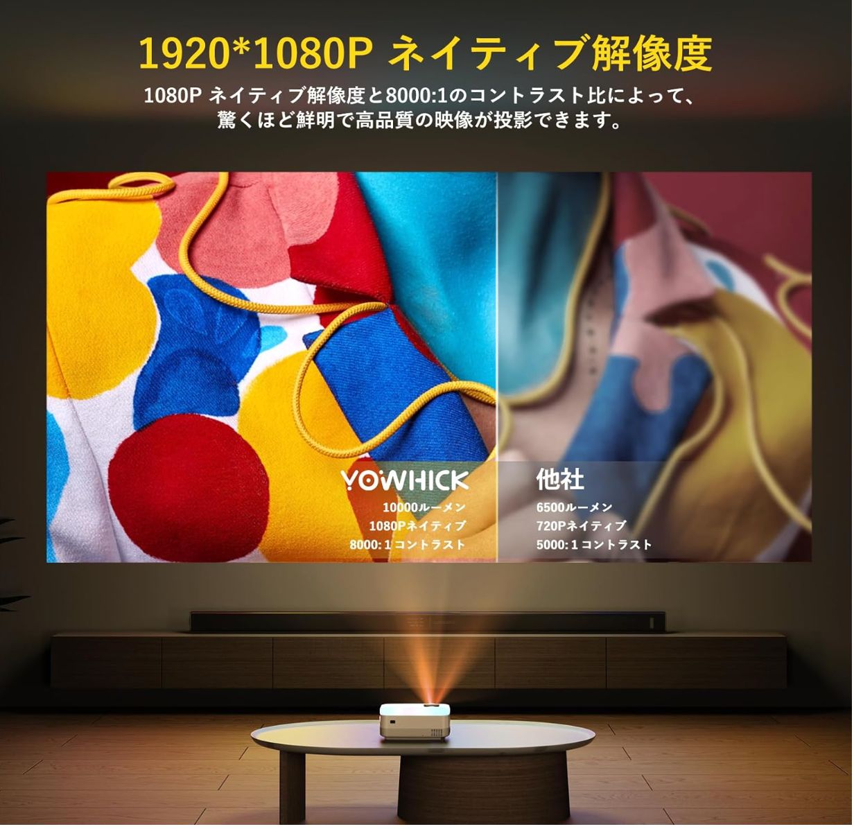 2023新登場 WIFI プロジェクター 小型 10000LM 1080P 4K対応