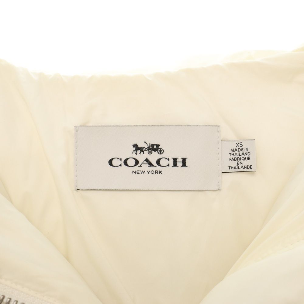 COACH (コーチ) ファー付き ショート丈 フーディ ダウンジャケット 
