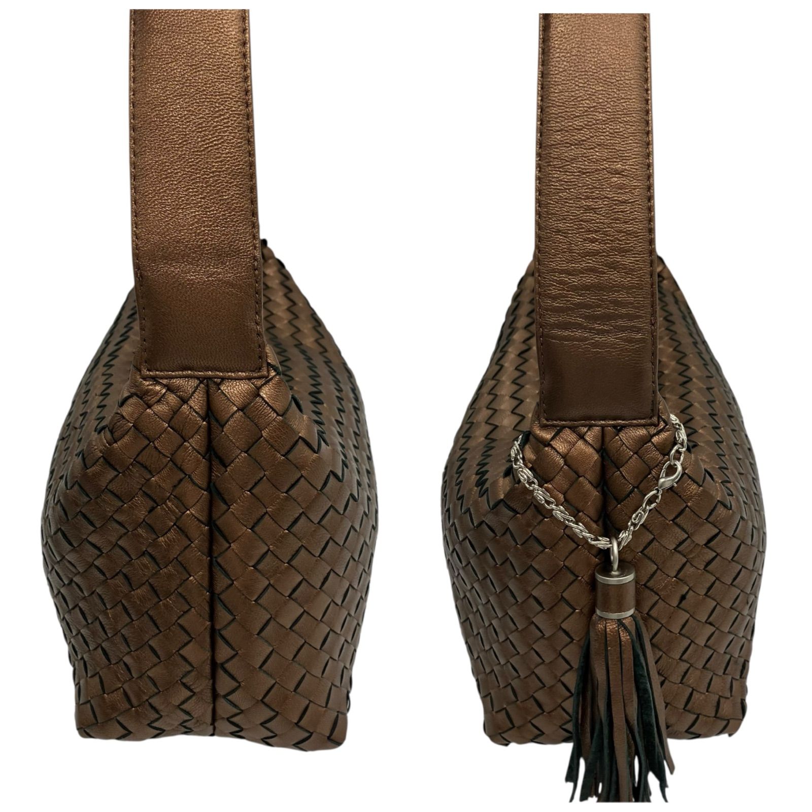 ワンショルダーバッグ イントレチャート フリンジ タッセル レザー 1403 ワンショルダーバッグ イントレチャート フリンジ タッセル