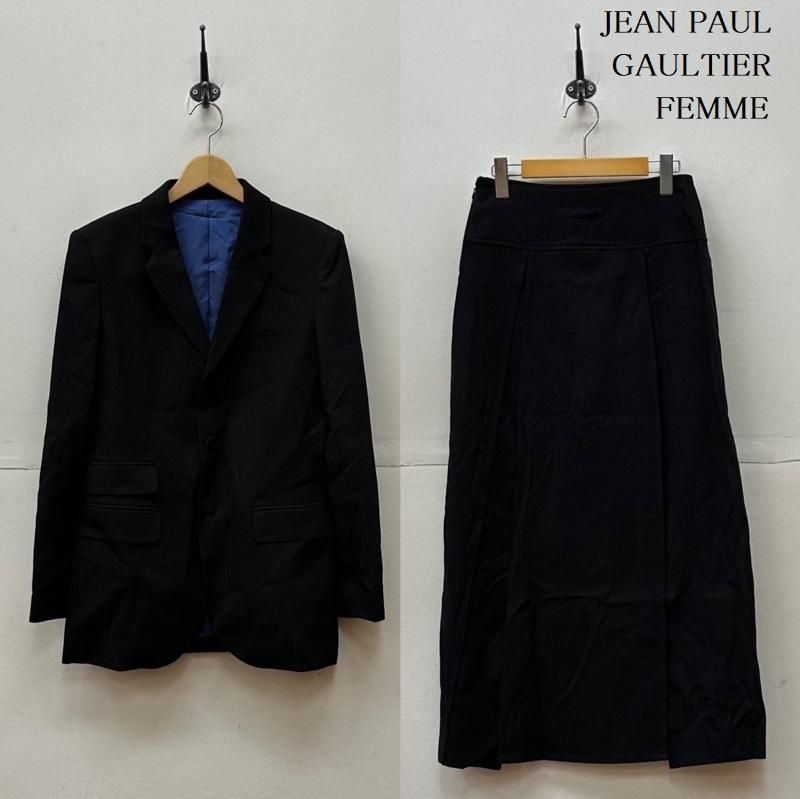 JEAN PAUL GAULTIER FEMME ジャンポールゴルチエフェム セットアップ 3B ストライプ ジャケット デザイン スカート パンツ セットアップ
