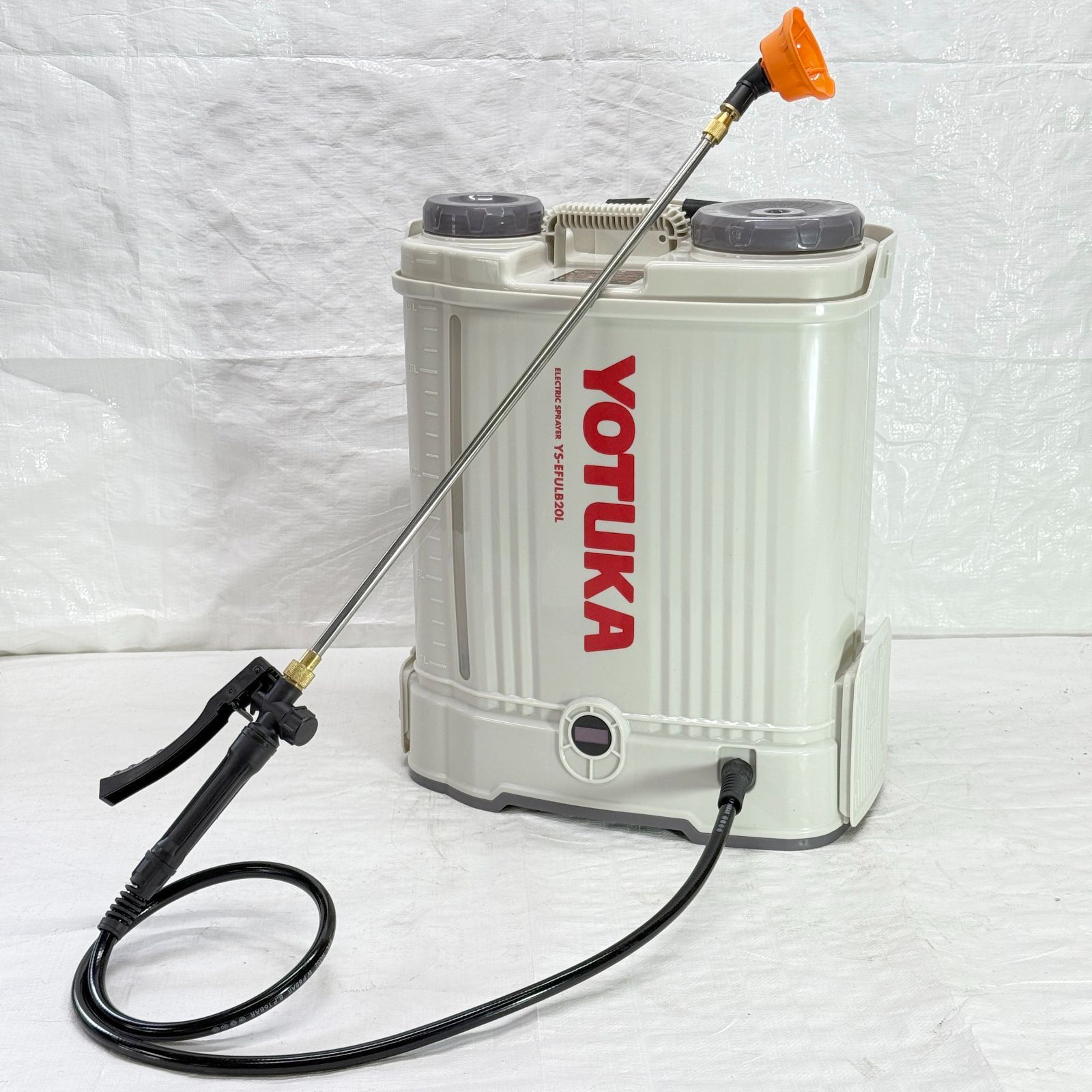 ♥品 電動噴霧器 背負い式 20L バッテリー式 ノズル6種付 かき混ぜ機能付き ホワイト YS-EFULB20L 1089