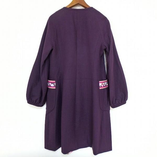 レオナール　LEONARD　ロングコート パープル 柄 レオナール LEONARD ロングコート パープル 柄 レオナール LEONARD