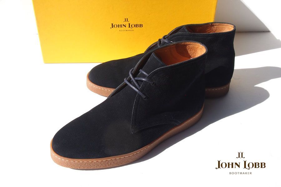 【中古】ジョンロブ｜John Lobb｜アンクルブーツ｜TURF｜ターフ｜6｜スエード｜ネイビー