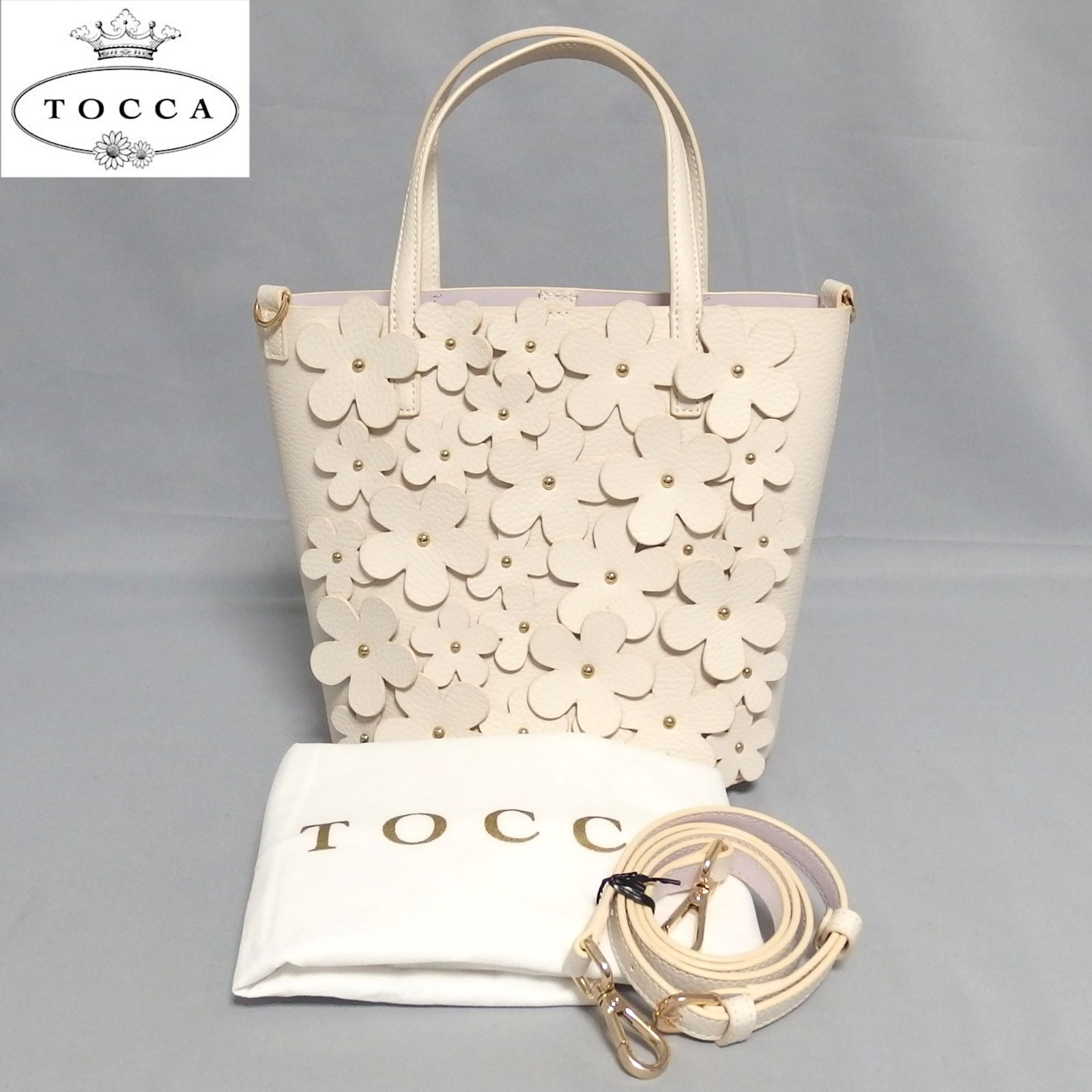 TOCCA FLORA BAG 20SS 2Way ショルダー ハンドバッグ トートバッグ アイボリー レザー 花 フローラ バッグ トッカ