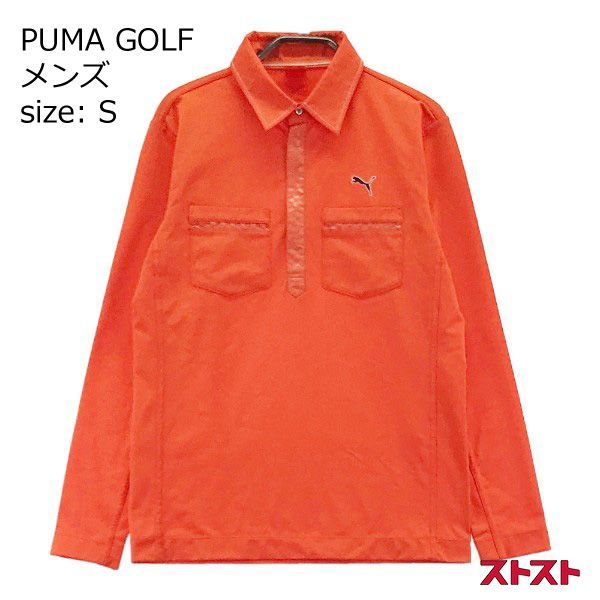 PUMA プーマ ゴルフ メンズ ポロシャツ Sサイズ オレンジ/ブラウン PUMA GOLF プーマゴルフ 長袖ポロシャツ オレンジ系 S