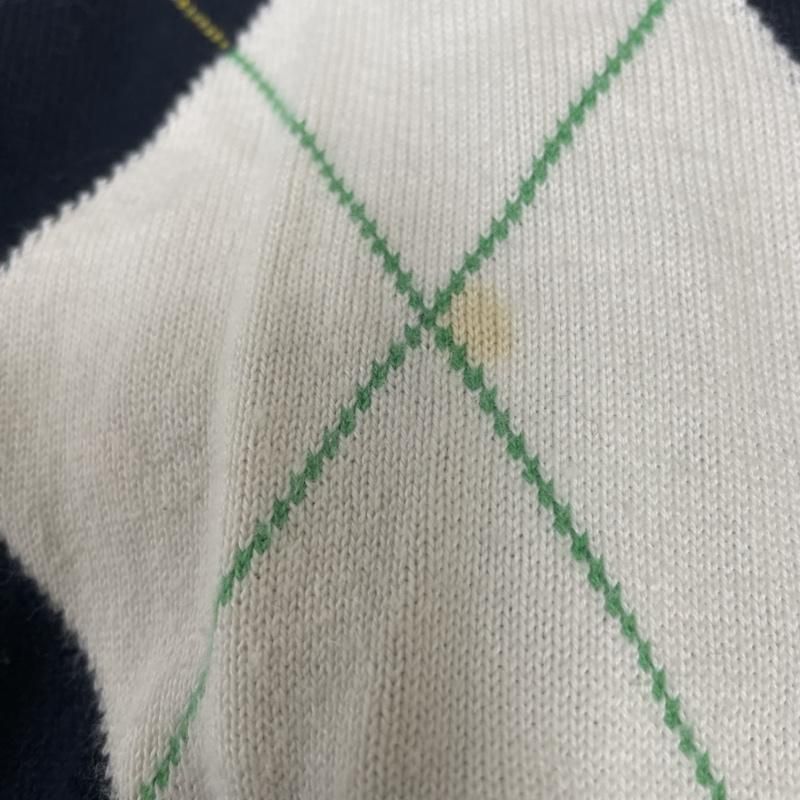 FRED PERRY - フレッドペリー アーガイルチェックVネックニットコットンカシミヤ FRED PERRY フレッドペリー アーガイル柄 薄手ニット セーター