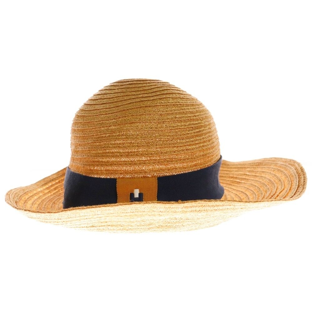 エルメス　ハット　ブラウン　size59 HERMES (エルメス) 麦わら帽子 ハット ブラウン サイズ58 - メルカリ