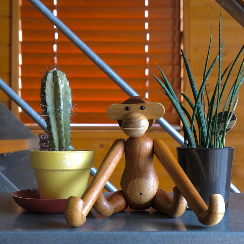 木製オブジェ 彫刻 リプロダクト品 カイ・ボイスン モンキーSサイズ 猿