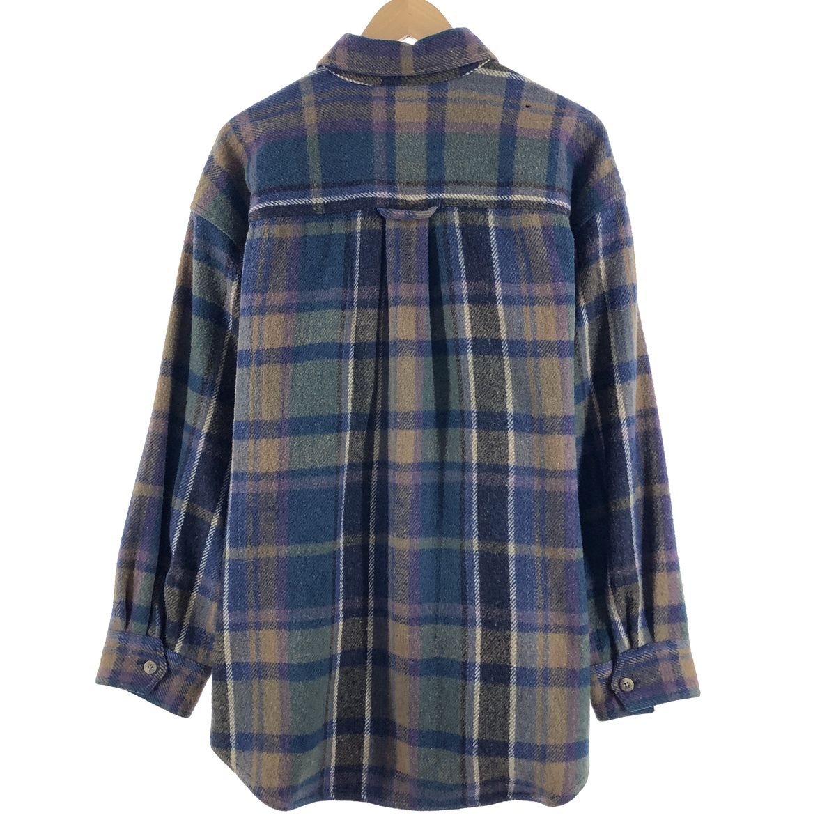 エディーバウアー Eddie Bauer チェック柄 ウールシャツジャケット メンズXL /eaa367417