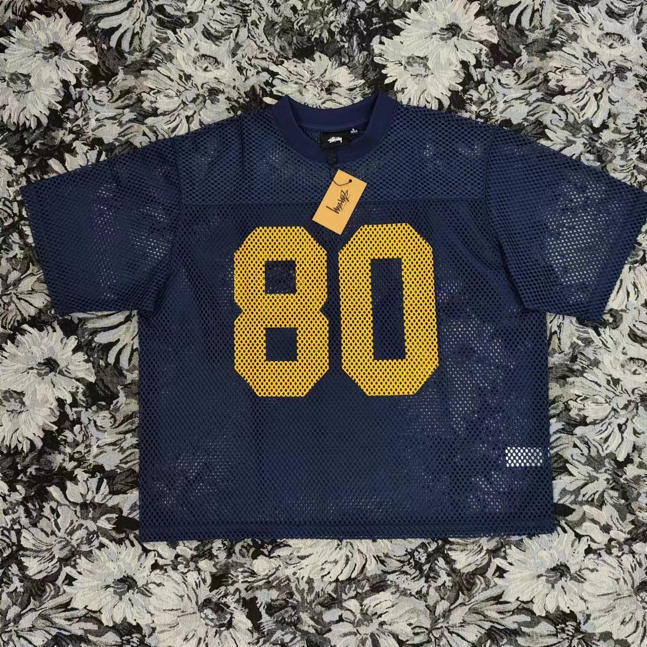 STUSSY ブルー TEAM 80 Jersey Tシャツ (M) シャツ Stussy TEAM JERSEY