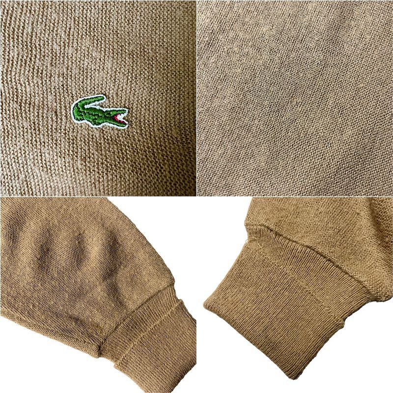 70s IZOD LACOSTE 無地 Vネック アクリル ニット セーター M / 70年代 