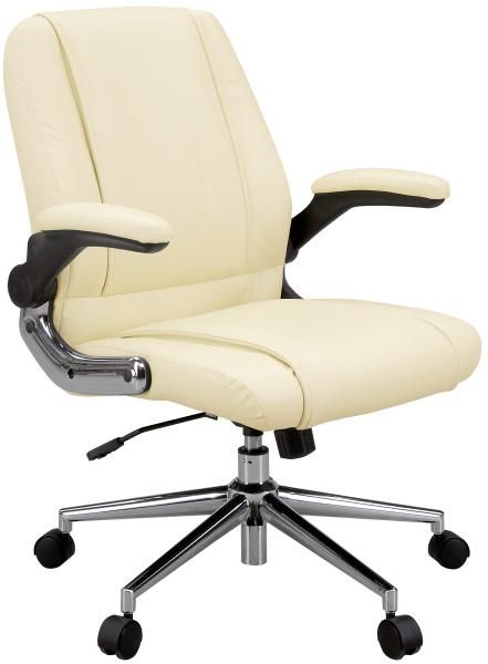 【新品・5営業日で発送】関家具(Sekikagu) デスクチェア 肘跳ね上げ式 ロッキング機能付き 合皮張り クリーム色 マネージメントチェア 184238 標準