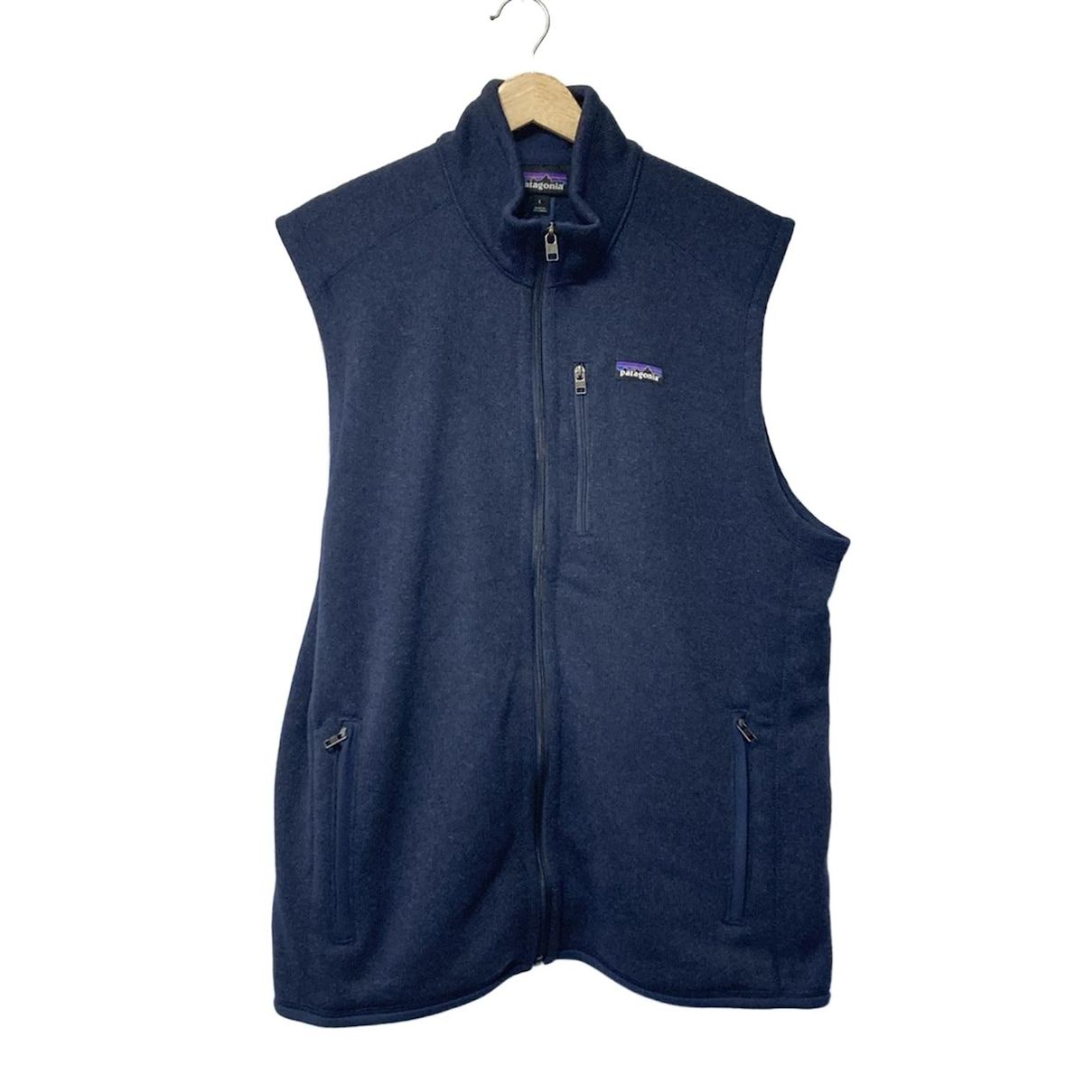 patagonia フリースベスト XS ベージュ/ネイビー Patagonia フリース