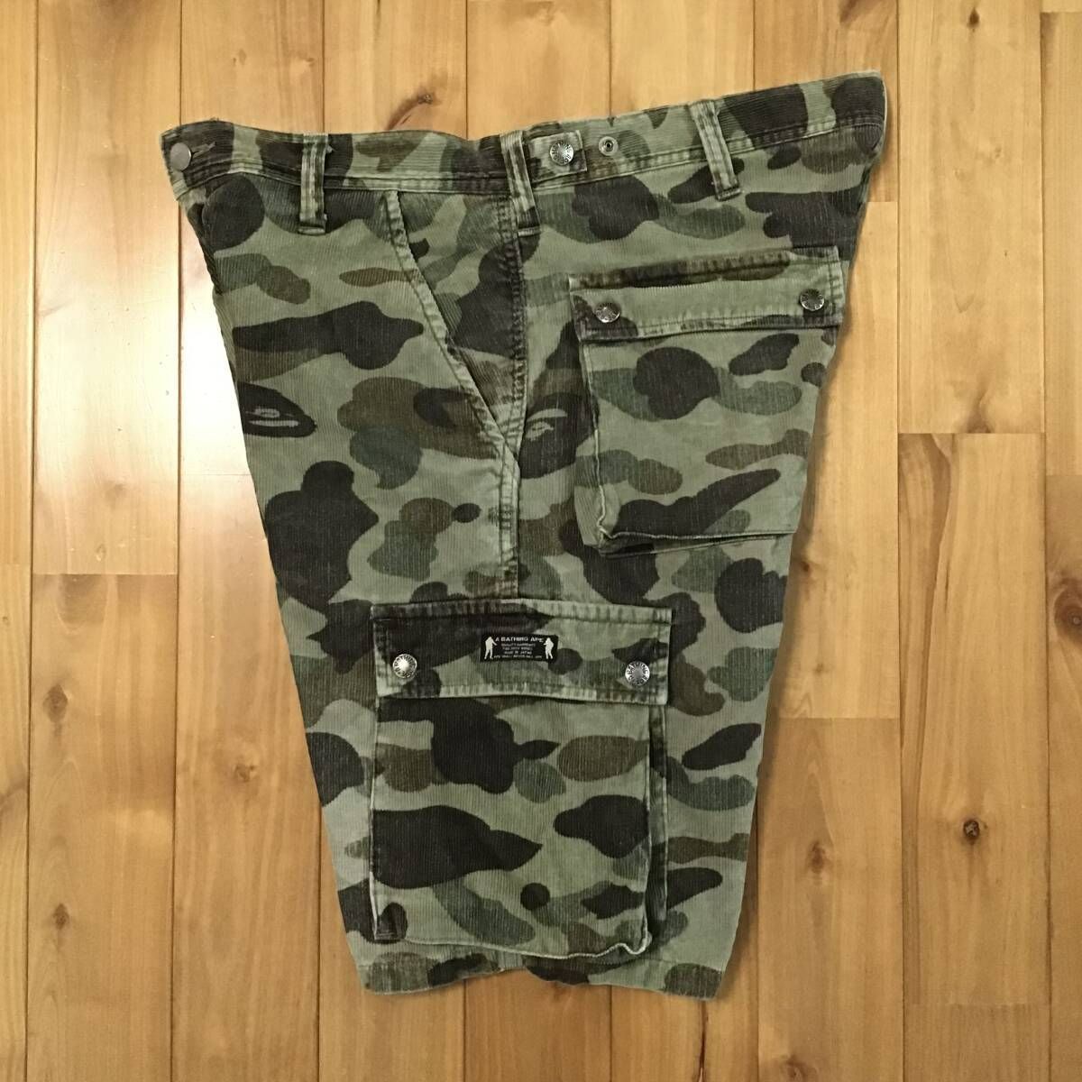 初期 コーデュロイ カーゴ ハーフパンツ Lサイズ a bathing ape cargo shorts 1 st camo エイプ ベイプ アベイシングエイプ NIGO