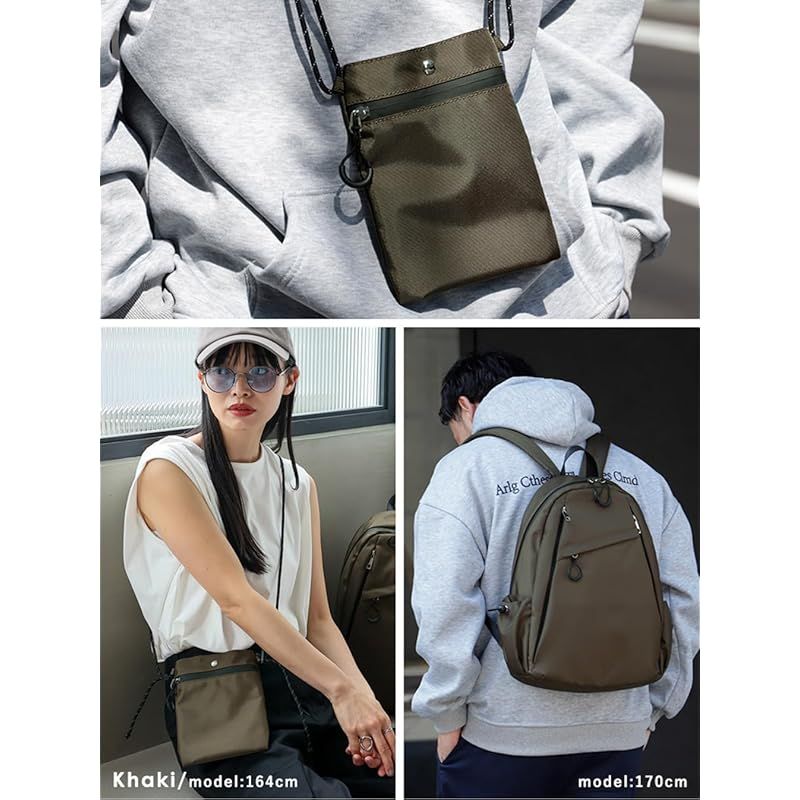 VITAFELICE ヴィータフェリーチェ サコッシュ付きナイロンリュックサック メンズ sib-20052z カーキ 1 USTAUSTRALIA_COM_AU