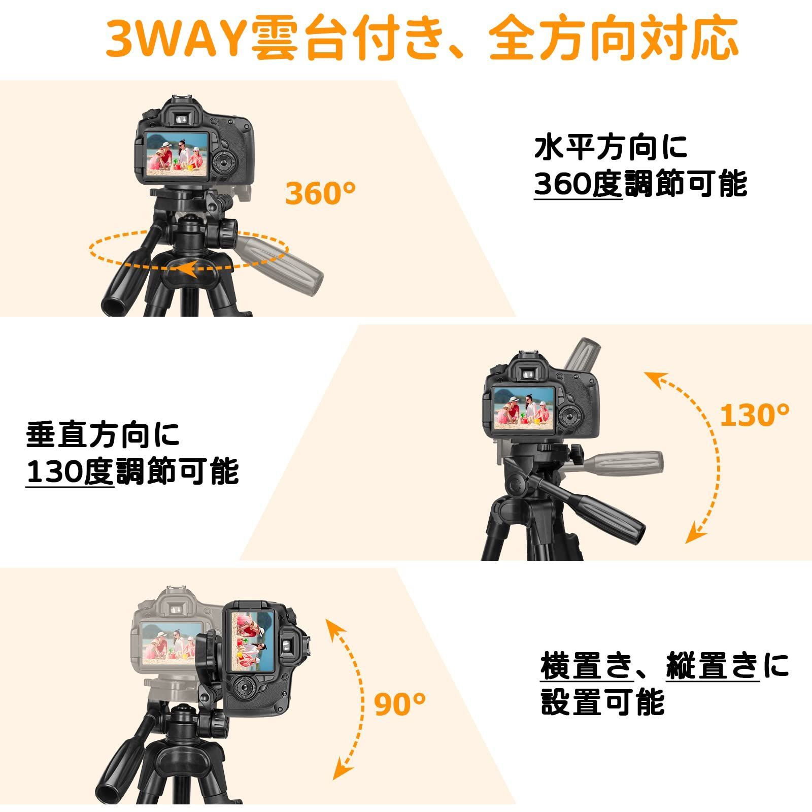 新着商品】自撮り 収納袋付き 5段階伸縮 遠隔撮影リモコン 3WAY