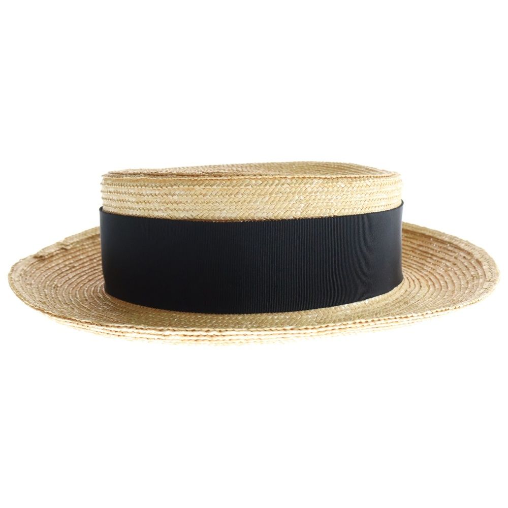 kijima takayuki ストロー 麦わら帽子 KIJIMA TAKAYUKI (キジマタカユキ) 23SS STRAW BOATER HAT W