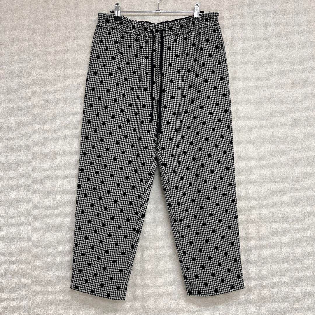 tricot COMME des GARCONS トリココムデギャルソン 2020年 イージーワイドパンツ 千鳥格子 チェック柄 ドット ウール グレー