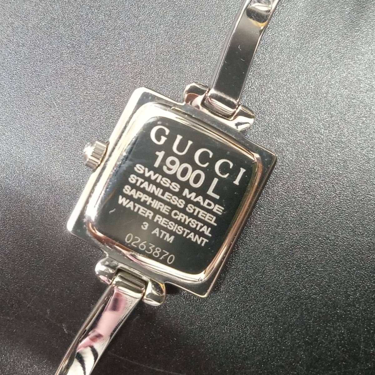 箱付き】GUCCI グッチ 1900L バングルウォッチ 黒文字盤 SS スクエア レディース時計 - メルカリ