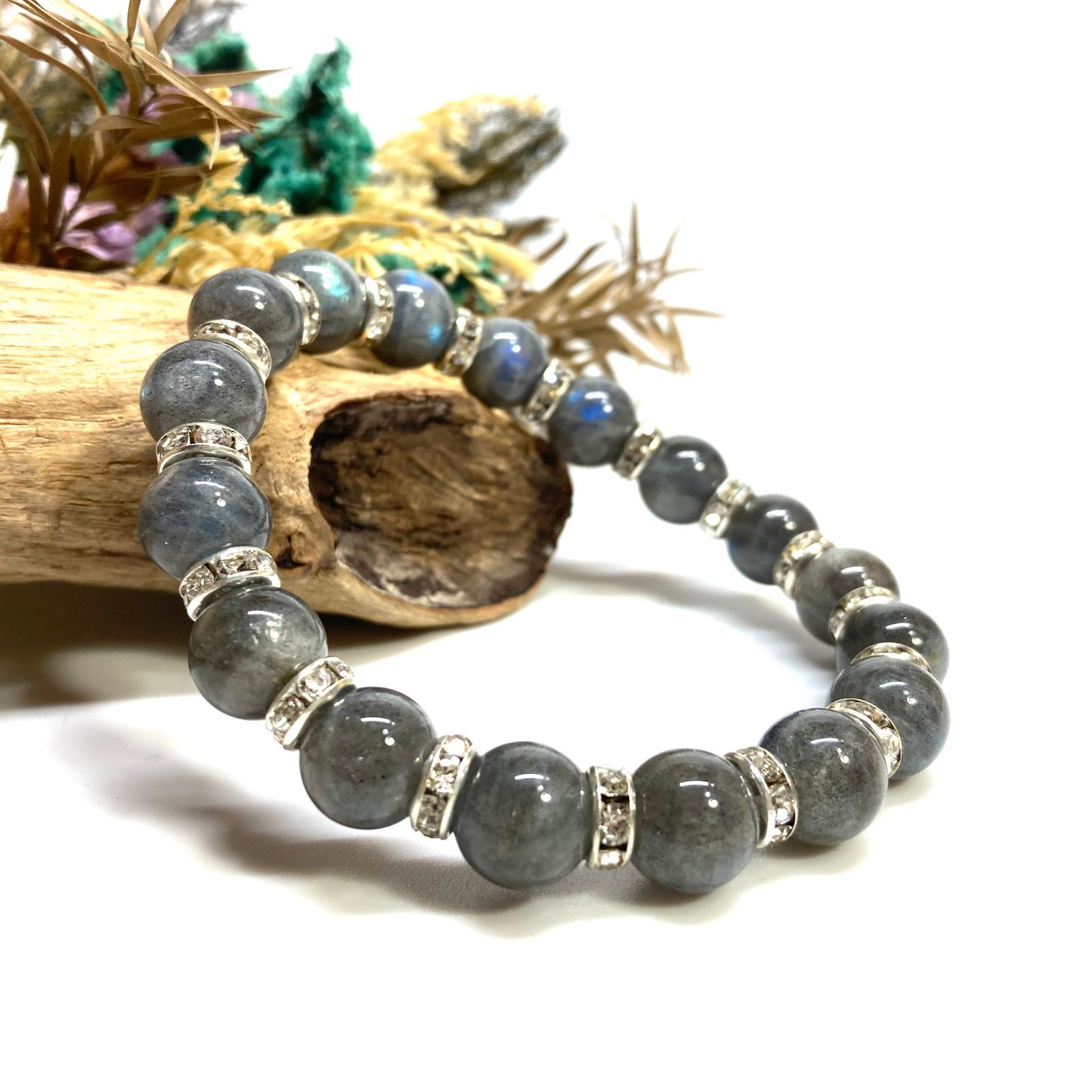 ラブラドライド パワーストーン ブレスレット 10mm （シルバー）メンズ・レディース　男性・女性　数珠ブレス　開運  [o]