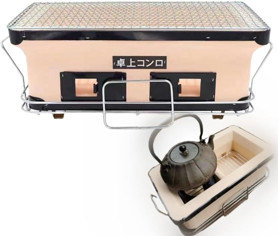 新品】 大判七輪 丸和工業 天然珪藻土岩切り出しコンロ 炭火焼 BBQ