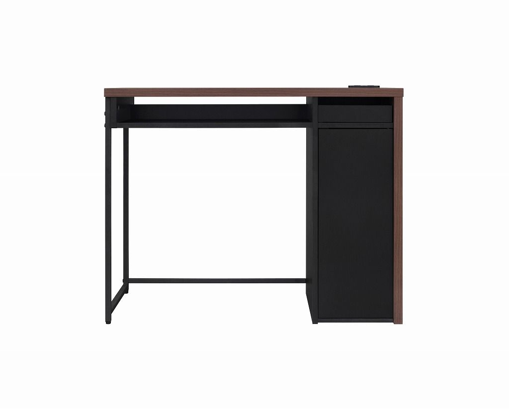 アイリスオーヤマ 収納付きデスク パソコンデスク ウォールナット ブラック K297156F IRIS OHYAMA