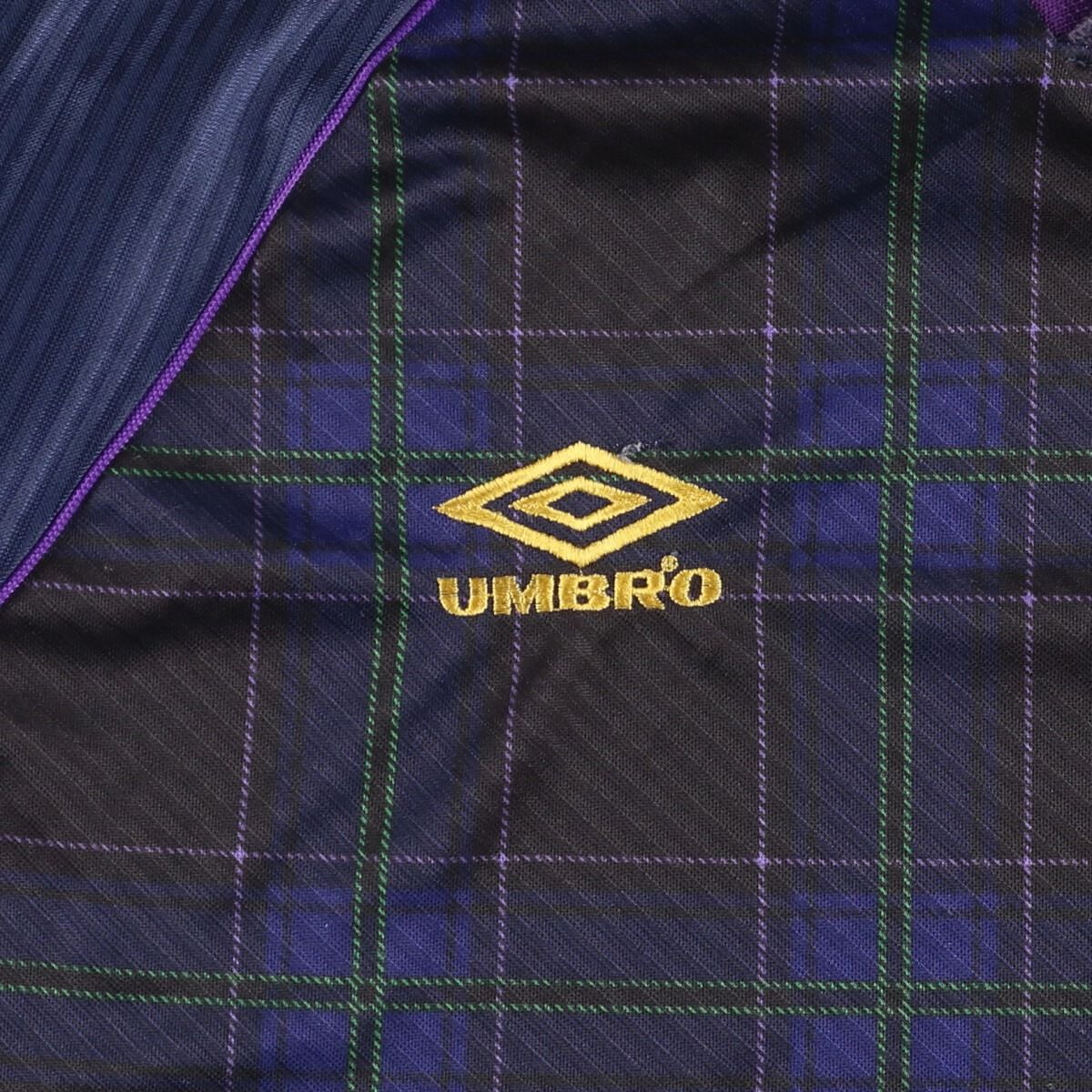 90sスコットランド代表ユニフォームUmbro チェック柄サッカーシャツ 