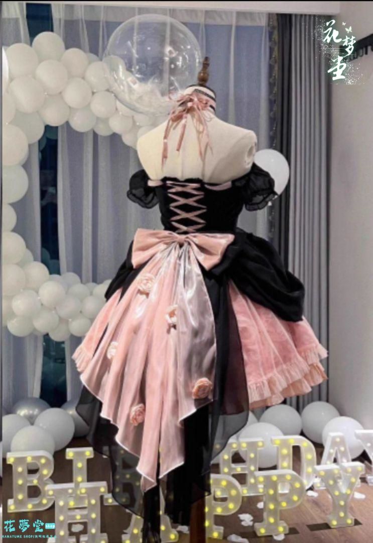 25年 コスプレドレスロリータセット 仮装 オリジナル jsk ロリータ ワンピース 撮影会 舞台 イベント 花夢堂-252