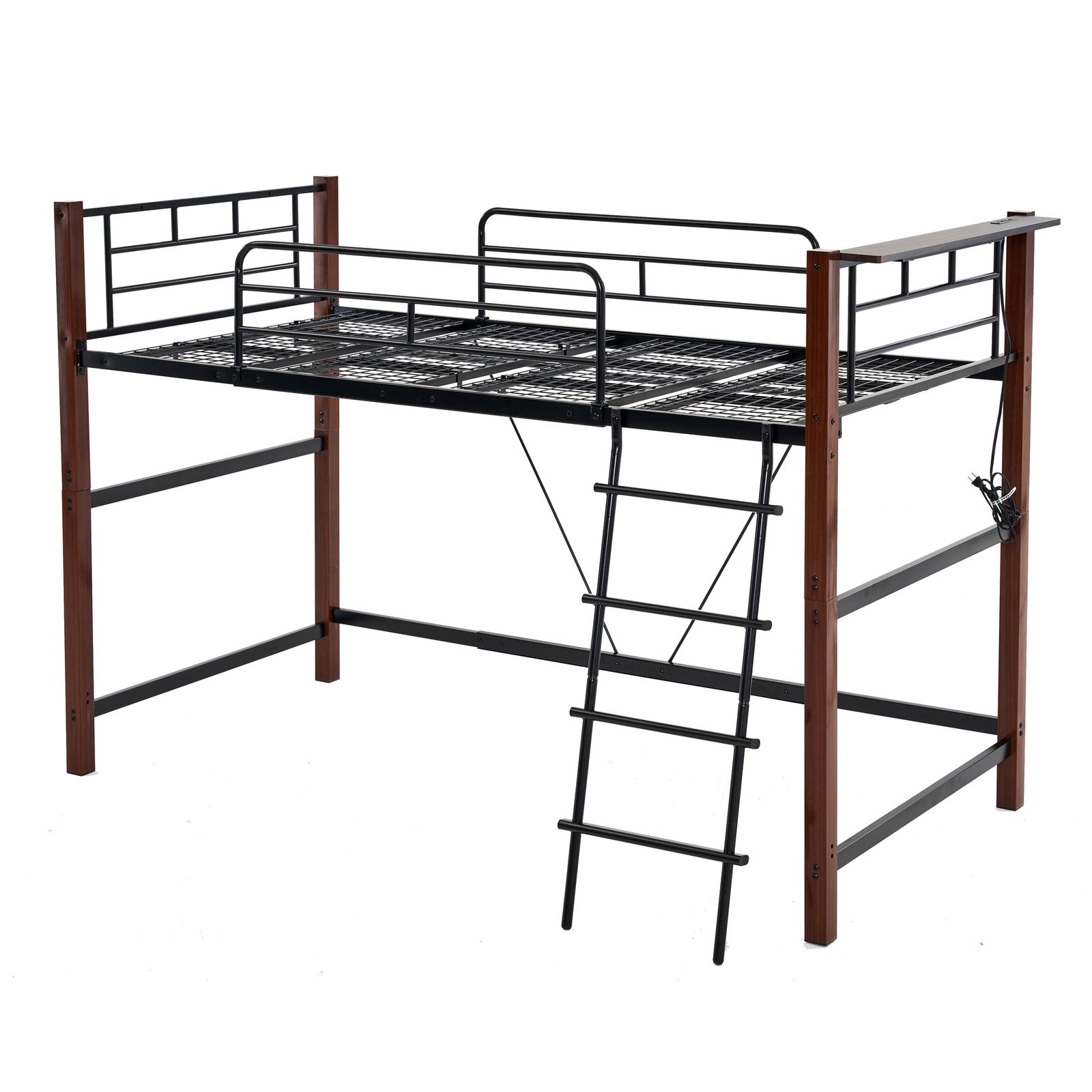 Homebliss 【高さ130cm】ロフトベッド パイプベッド シングル 耐荷重150kg 高さ130cm システムベッド ロータイプ ミドルタイプ 棚 収納 北欧風  大人 一人暮らし送料無料 スチール 耐震 ベッド 子供