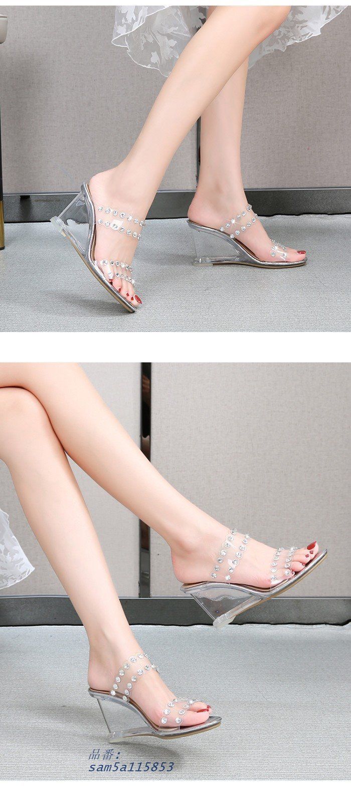  クリアサンダル ウェッジソールサンダル パール ミュール ヒール8 ハイヒール 厚底 2次会 二次会 レディース 靴 パーティー 結婚式 歩きやすい 美脚 発表会 am 5 a 115853 ナース オフィスサンダル サンダル ミュール