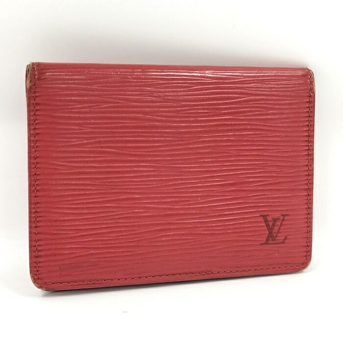LOUIS VUITTON カードケース パスケース ポルト2カルトヴェルティカル エピ カスティリアンレッド M63207