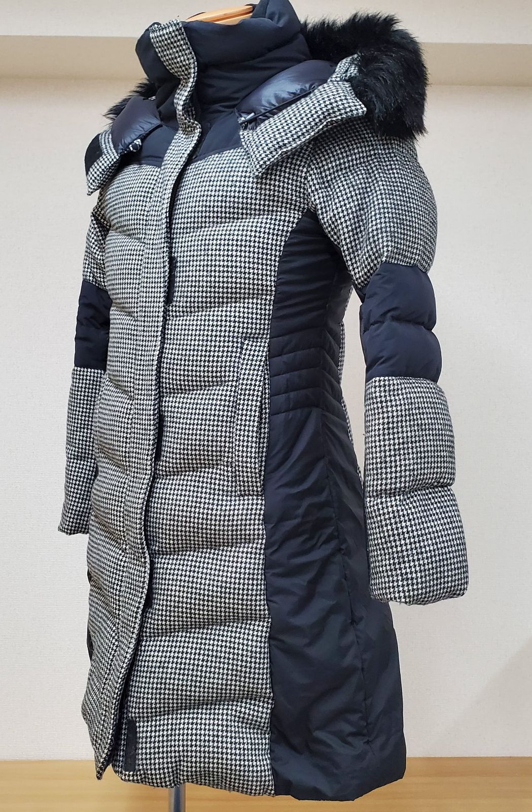 希少✨ ノースフェイス ダウンコート 100 XL レディース ボルドー レア】THE NORTH FACE ノースフェイス 千鳥格子 ロングコート
