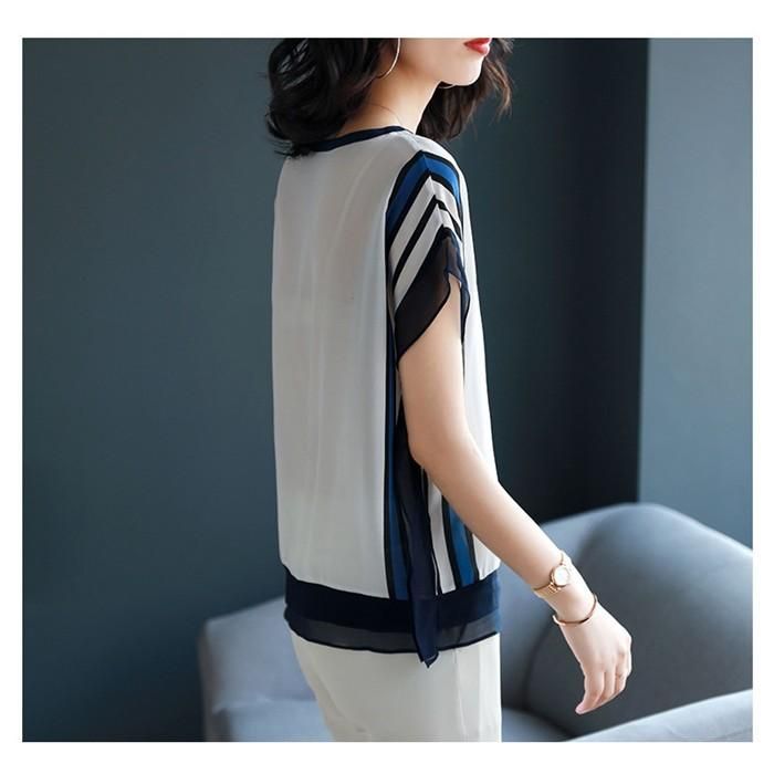 ブラウス レディース 夏 トップス シフォンブラウス 半袖 T
