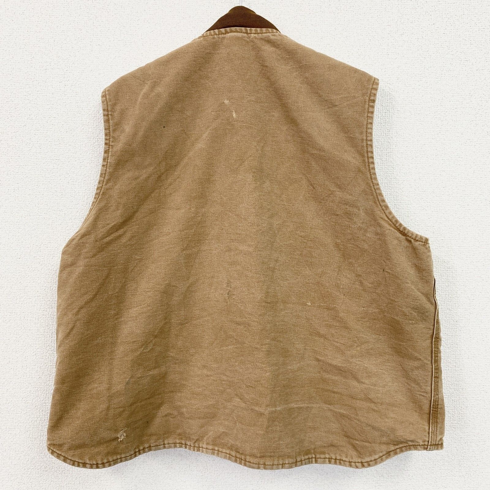 古着 Carhartt カーハート FR ダックベスト ブラウンダック ブラウン 2XLサイズ