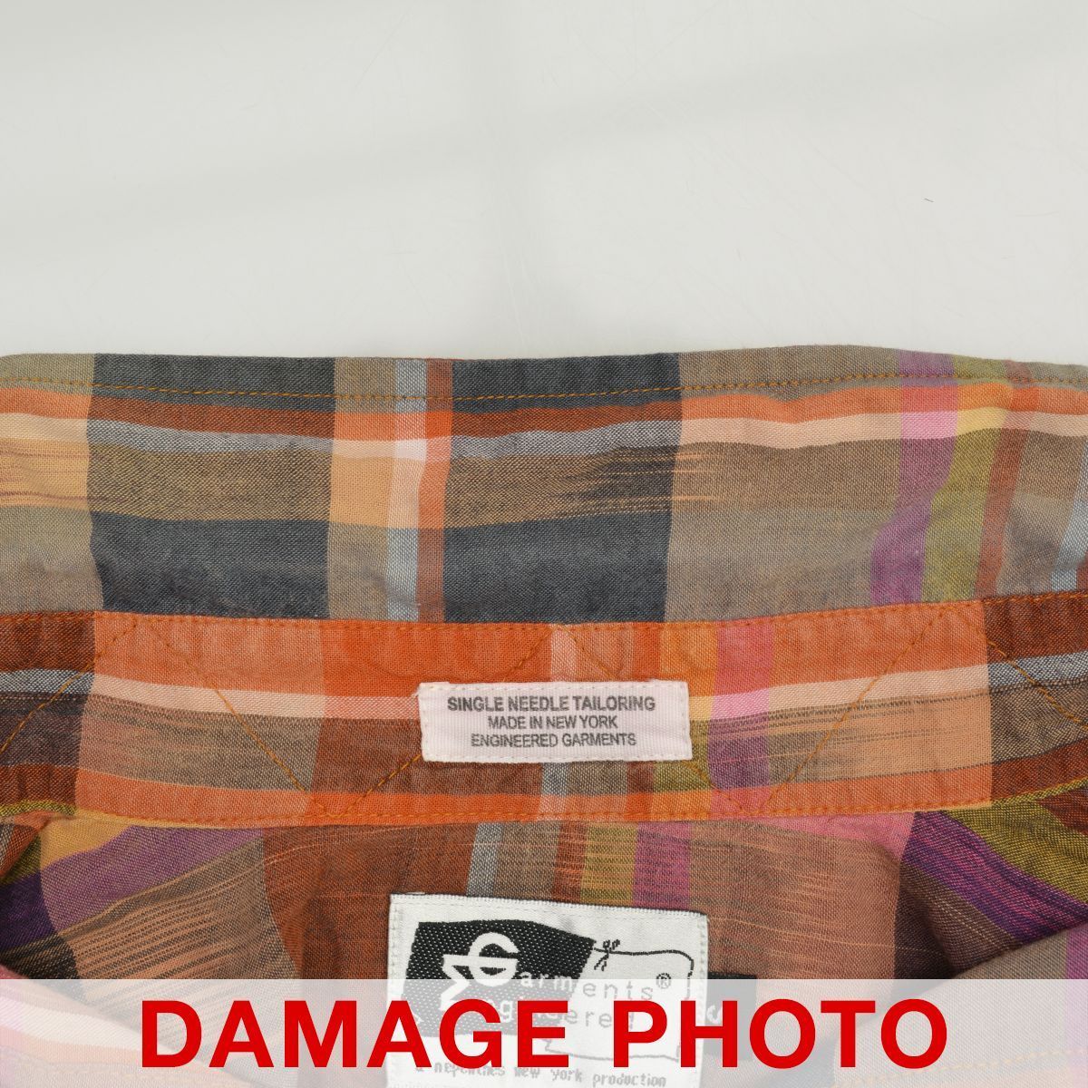 ENGINEEREDGARMENTS】19th マドラスチェック柄ボタンダウン長袖シャツ