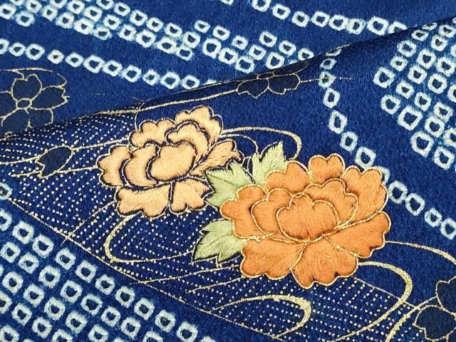 平和屋着物□訪問着 駒刺繍 流水草花文 松竹梅 金彩 正絹 逸品 DAAQ7501ud