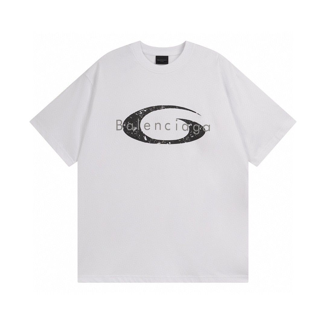 BALENCIAGA 2025SS LOGOプリントファッションカジュアル半袖Tシャツ