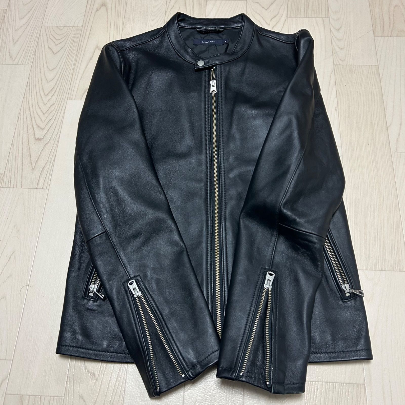 ✨美品✨RAGEBLUE レザージャケット シングル ラムレザー 革ジャン RAGEBLUE レイジブルー ラムレザージャケット シングル
