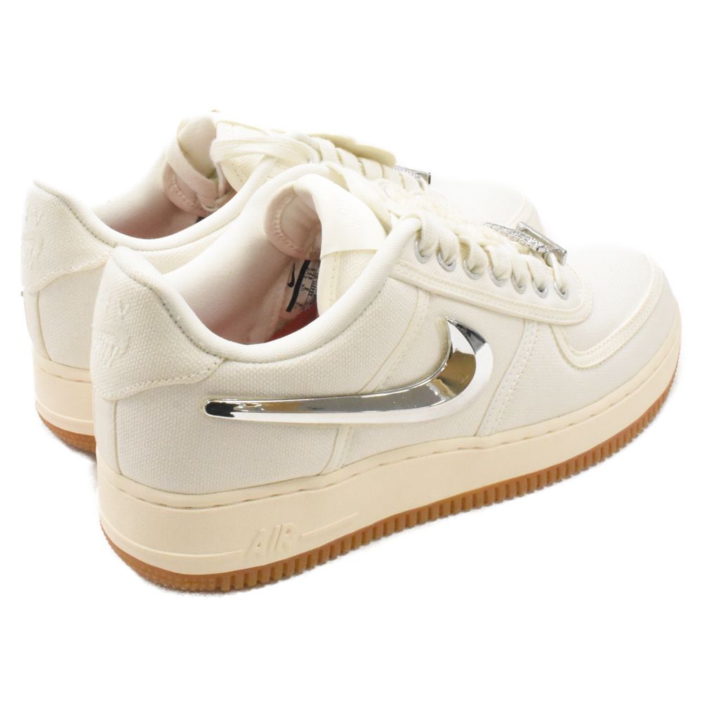 NIKE (ナイキ) ×TRAVIS SCOTT NIKE AIR FORS1 LOW トラヴィス スコット エアフォース1 セイル ローカット  スニーカー アイボリー US9 AQ4211-101