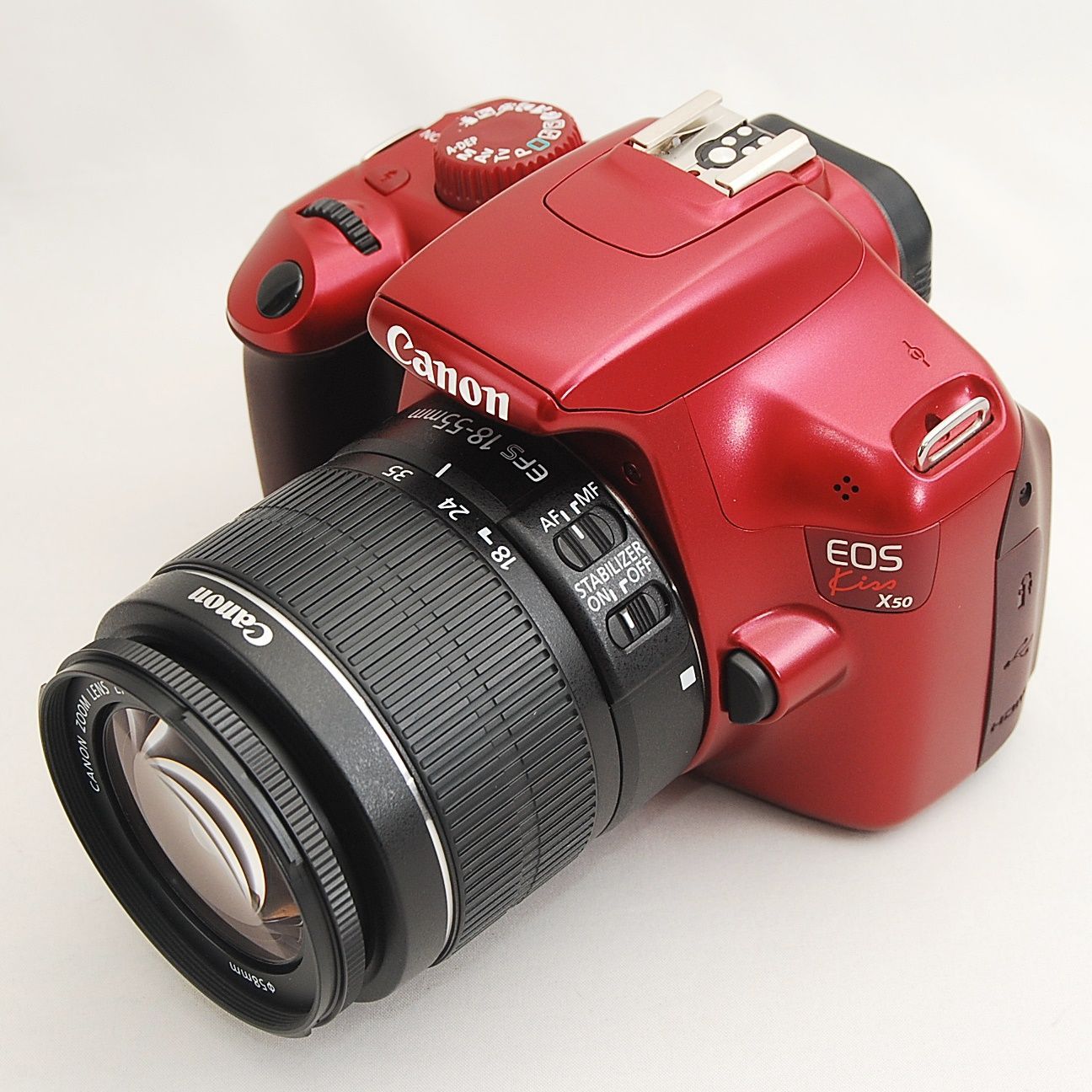 キヤノン Canon EOS Kiss X50 レンズセット レッド 一眼レフ カメラ 中古 - メルカリ