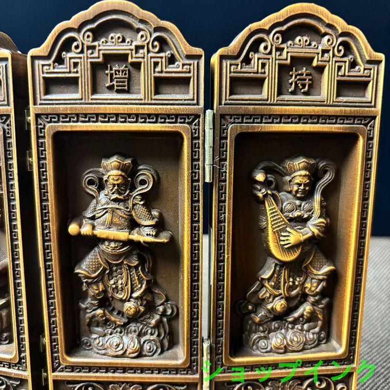 高級天然木彫り 置物 開運 仏像 四天王屏風 風水 置物 高級天然木彫り 置物 開運 仏像 四天王屏風 風水 置物 - メルカリ