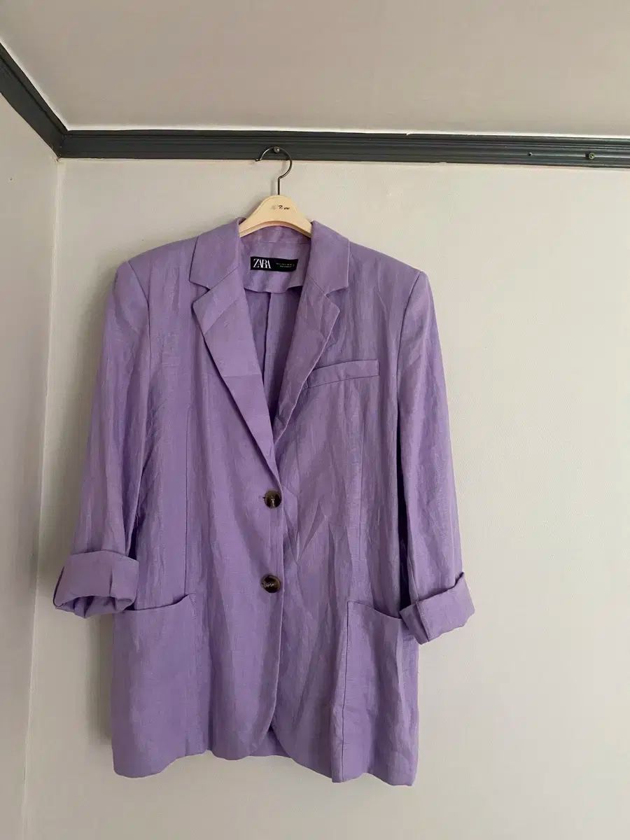 55 ー 66 ZARA(ザラ) リネン 100 ボラジャケット ミシャ KUHO