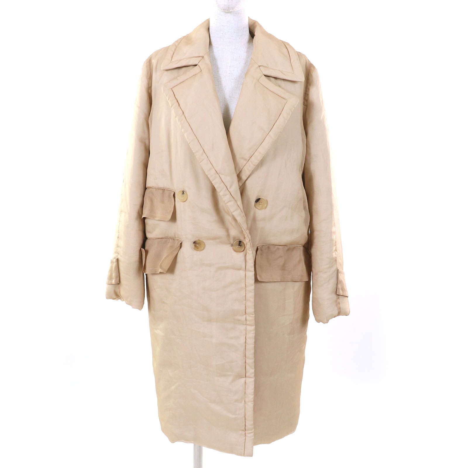 美品△Max Mara マックスマーラ シルク100％ 白タグ 中綿入り