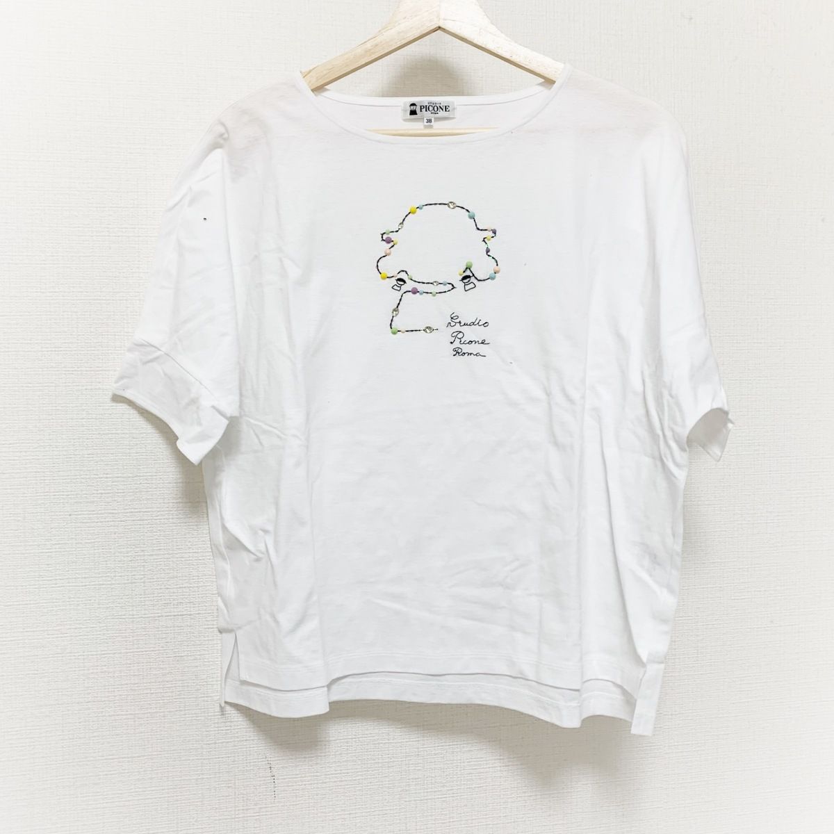 PICONE(ピッコーネ) 半袖Tシャツ サイズ38 S レディース美品 - 白