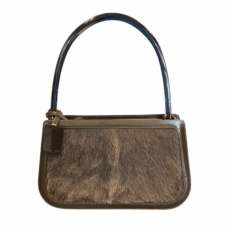 セリーヌ CELINE ハンドバッグ プラハンドル ロゴ 皮革 切替
